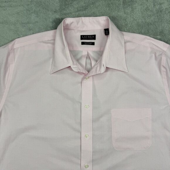 Lauren Ralph Lauren Button Down Shirt Men’s 2XL Pink Stretch Fabric Regular Fit - Picture 3 of 7